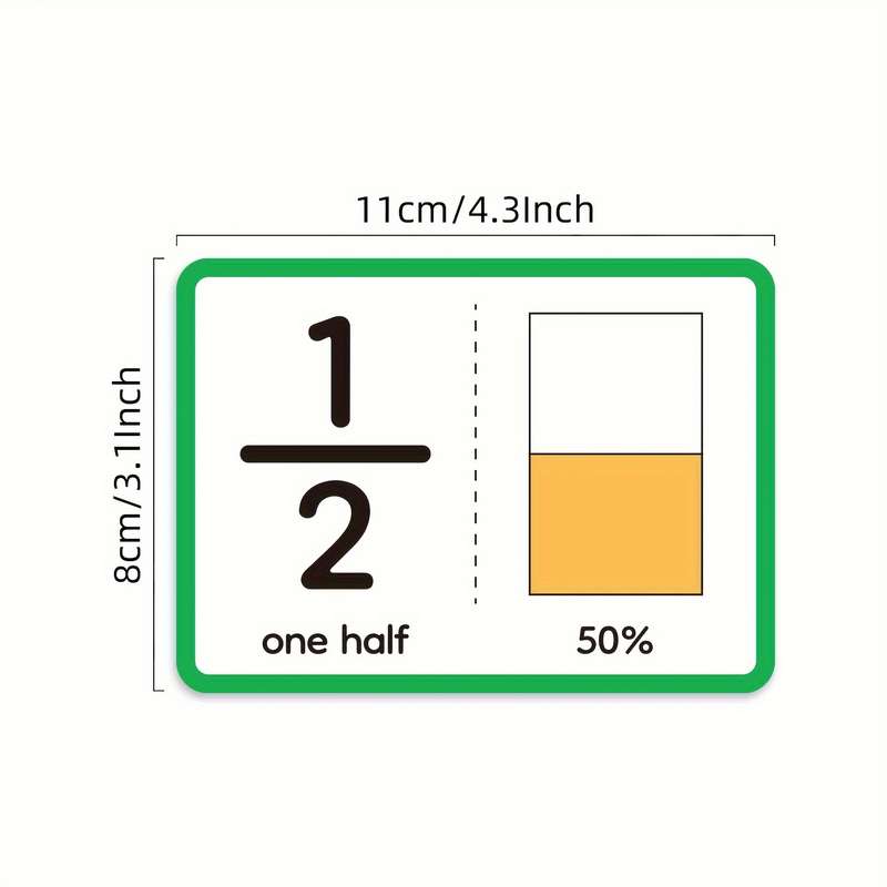 15 Double-Sided Fraction Flashcards