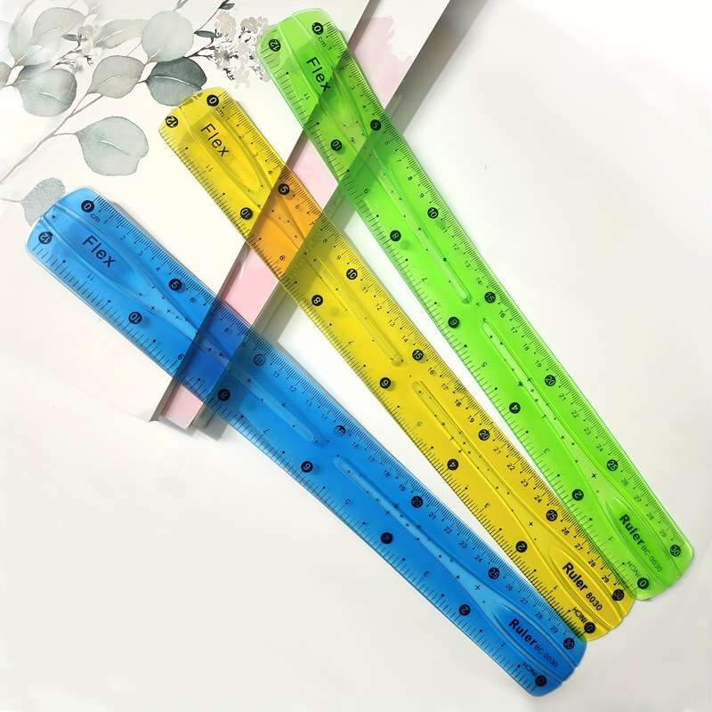3 Pieces Of 30 Cm Soft Plastic Rulers