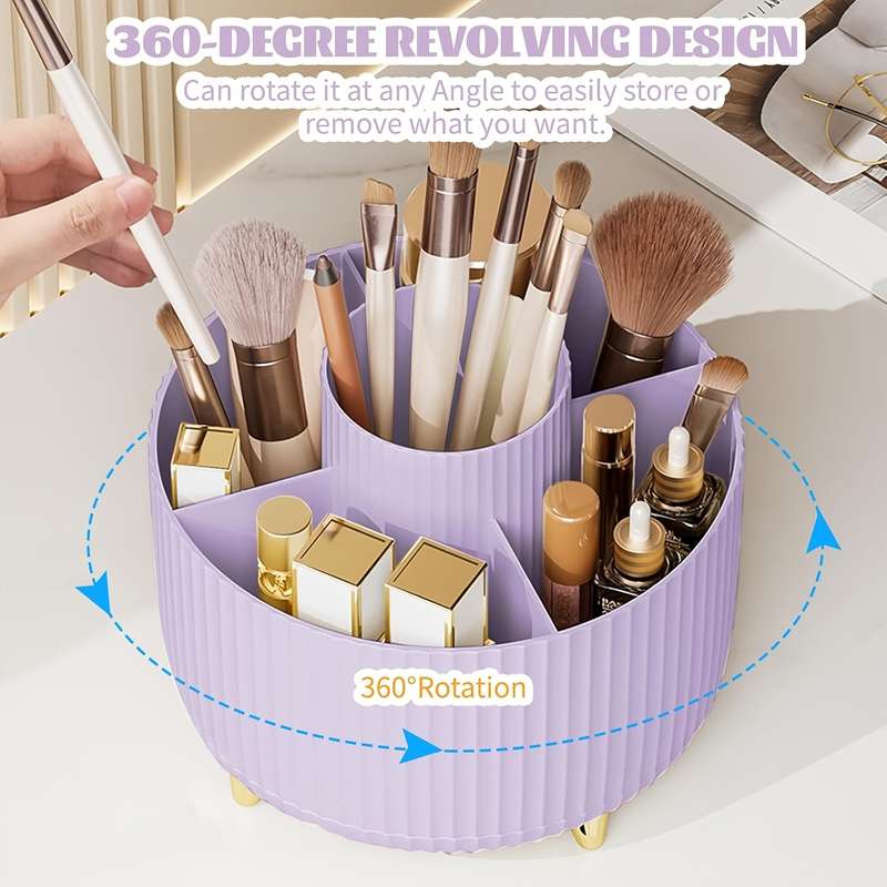 Rotating Desktop Storage Rack 5 Slot Pencil Holder