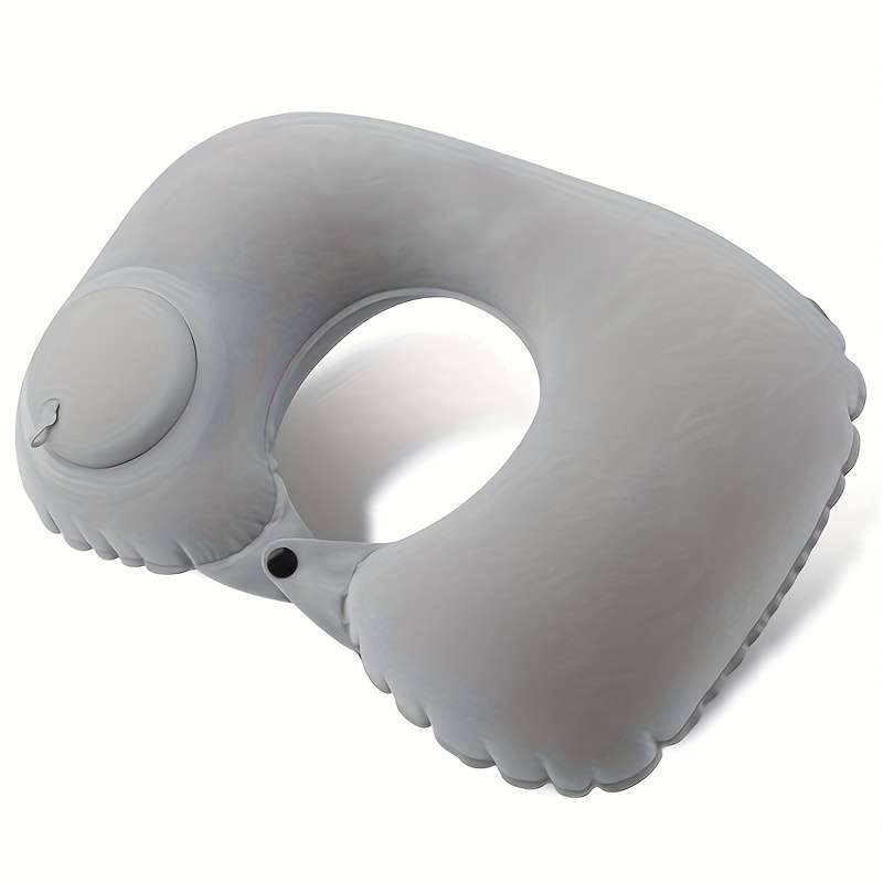 Modern Velvet U-Shaped Inflatable Neck Pillow Automatic Neck Support