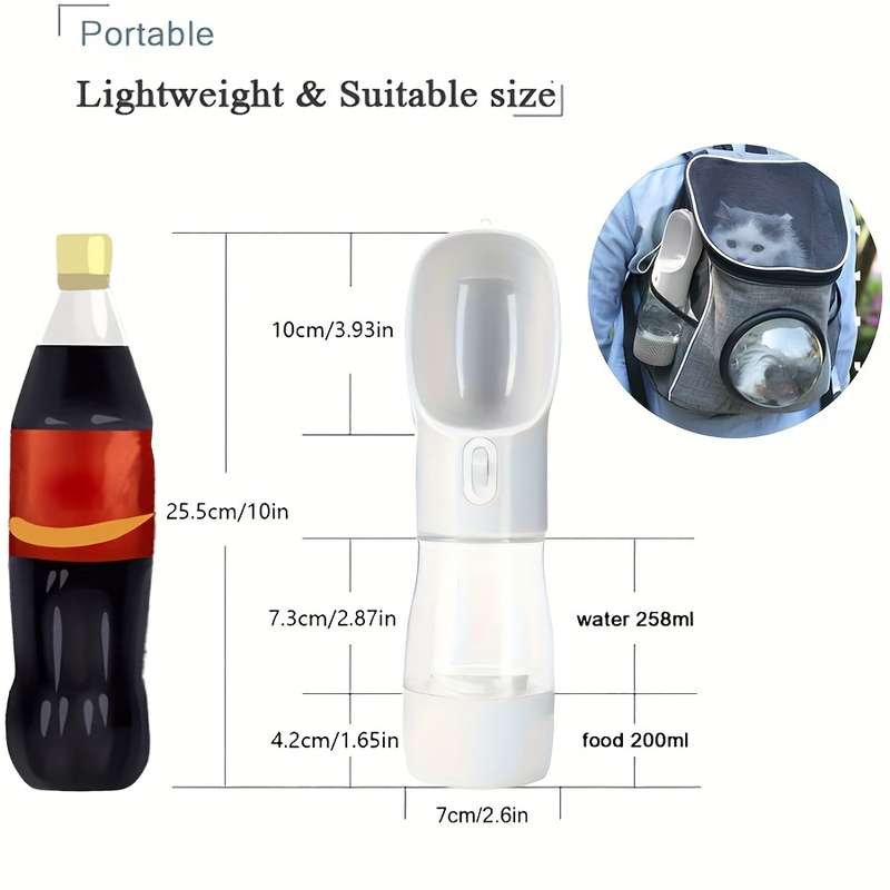 Portable Dog Water Bottle With Food Storage Function