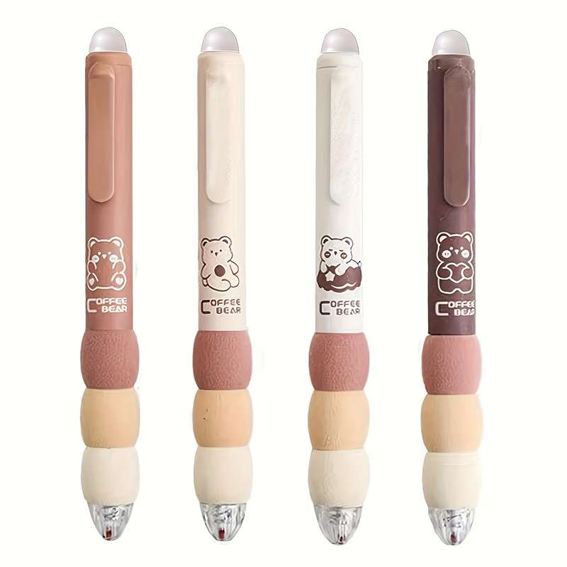 4pcs Cute Cartoon Bear Erasable Gel Pens