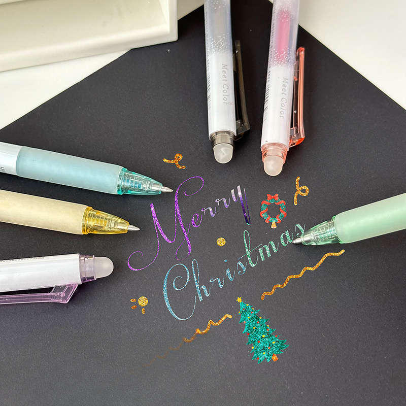 6-Pack Retractable Glitter Erasable Gel Pens