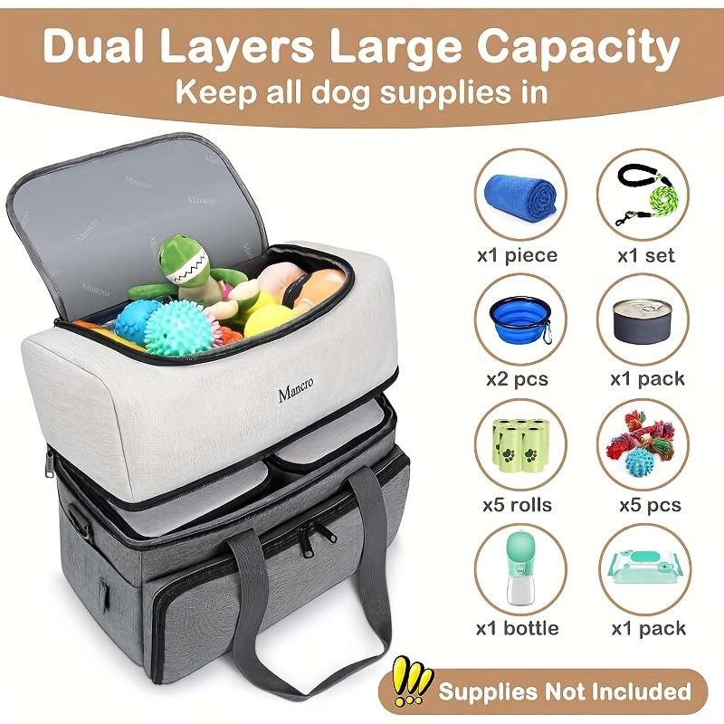 Double Layer Dog Travel Bag, Pet Travel Bag