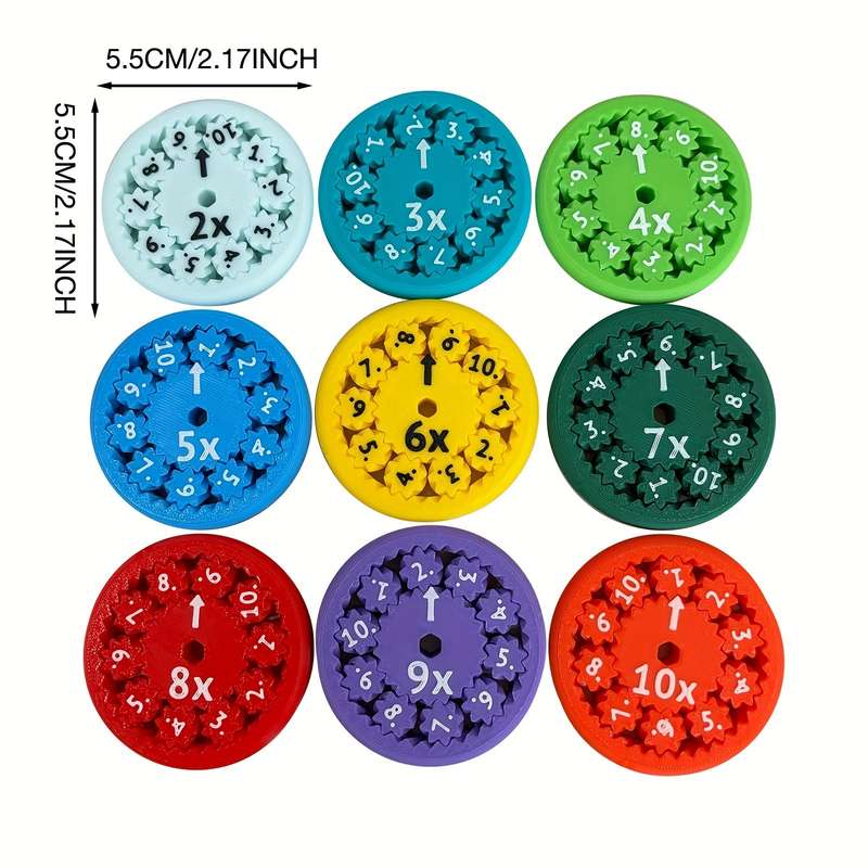 9-Piece Colorful Math Fidget Spinner Set