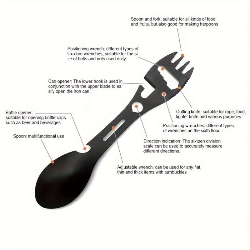 10 In 1 Multifunctional Outdoor Camping Survival Fork Spoon