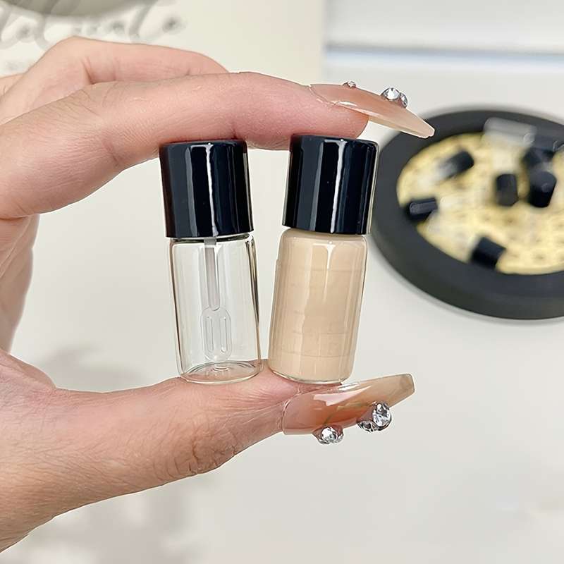 2pcs Mini Glass Travel Bottles For Liquid Makeup