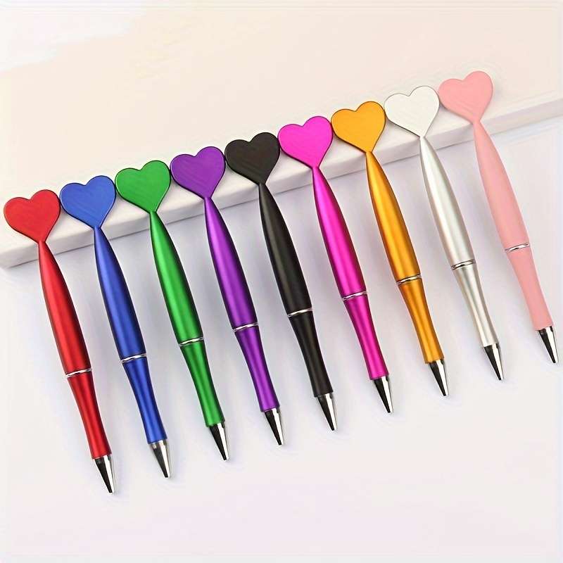 9pcs/set love shaped ballpoint pens creative plastic
