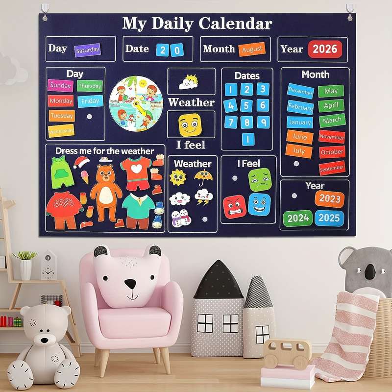 Essential Tools For Preschool Classroom Round Learning Center With Week Chart For Teenagers