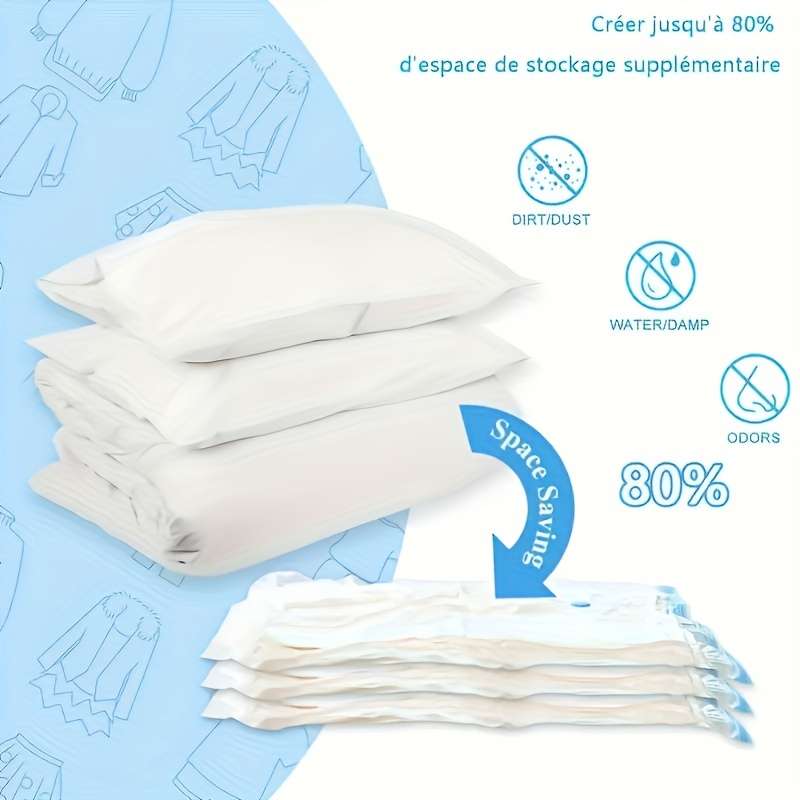 6-Pack Vacuum Storage Bags With Hand Pump