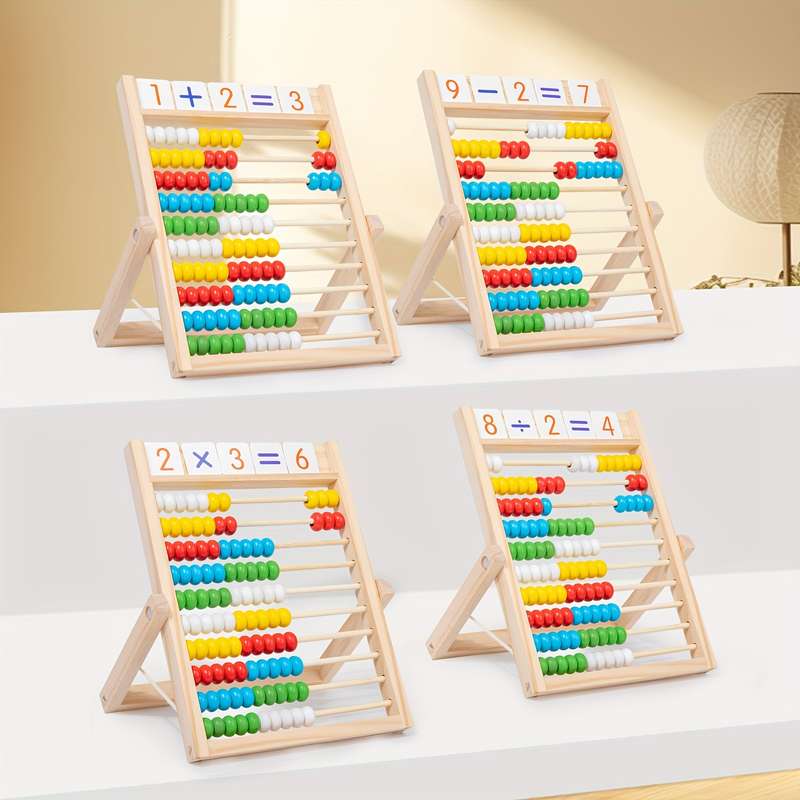 Math 10 Line Wooden Abacus