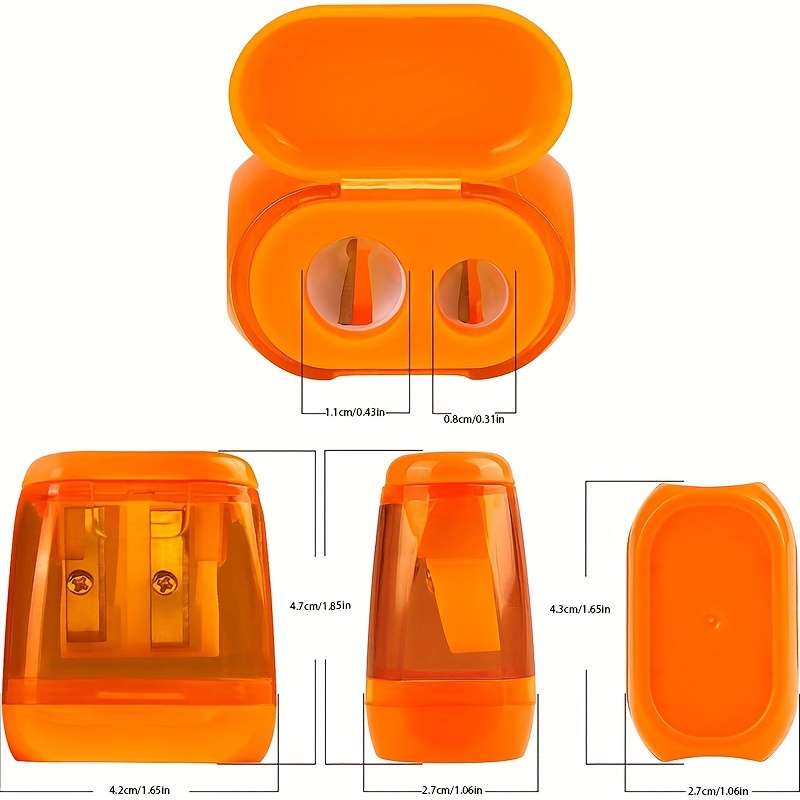 4-Pack Triangular Double-Hole Pencil Sharpener