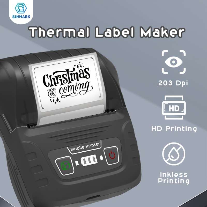 1 Portable Label Printer With a Roll Of 4030 Paper