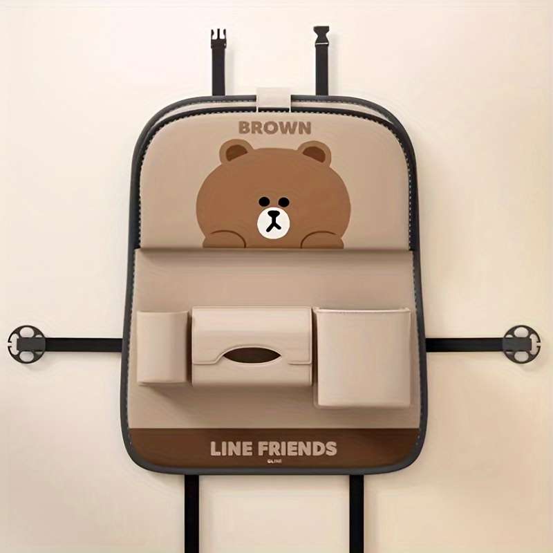 Car Seat Back Storage Bag With Tissue Holder