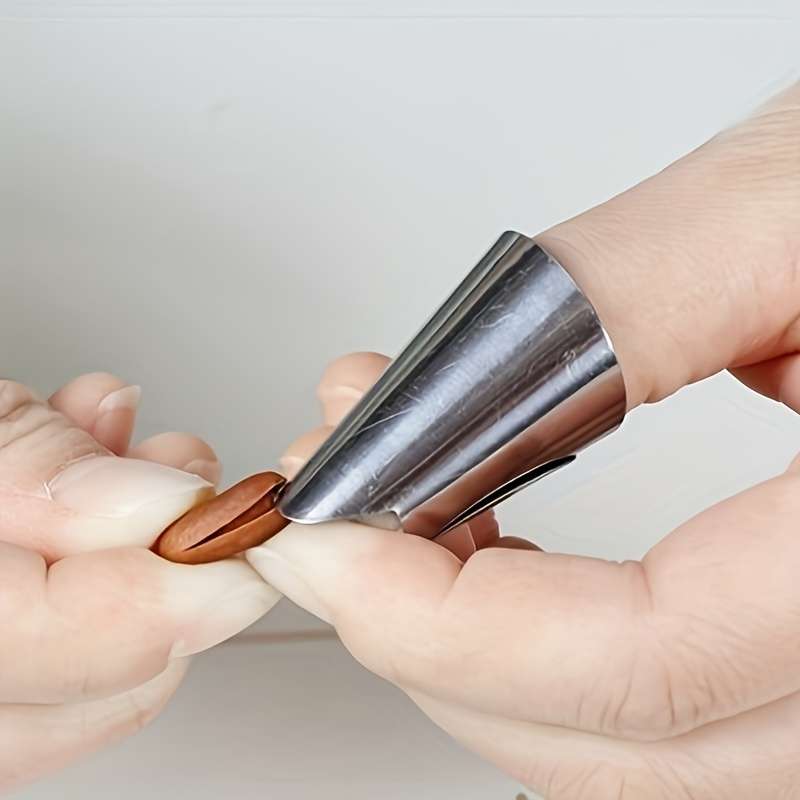 Stainless Steel Garlic Peeler Finger Protector - Multipurpose Kitchen Tool for Peeling Garlic, Beans