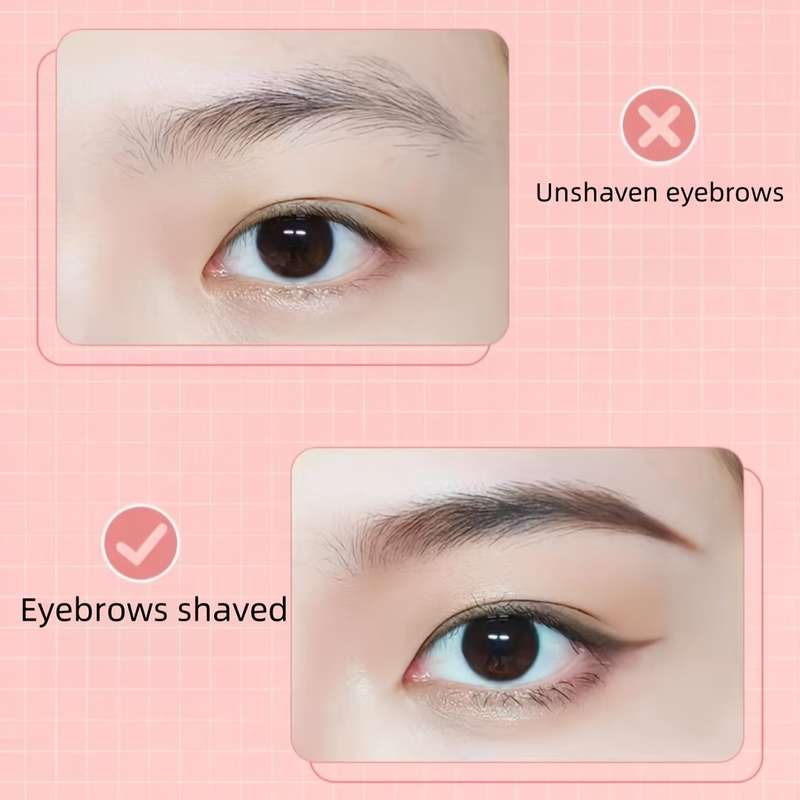 Stainless Steel Eyebrow Razor with Comb - Dual Use, Safe for Beginners