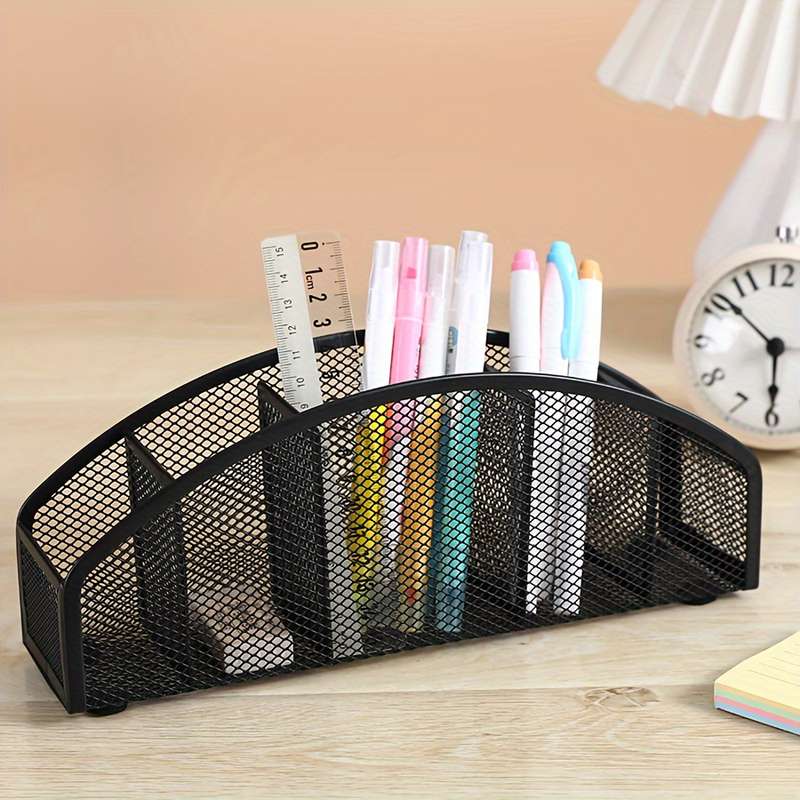 1 Piece Black Metal Pen Holder
