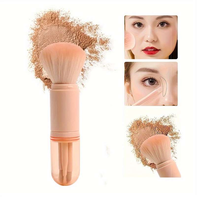 Multifunctional 4 in 1 Retractable Makeup Brush Set