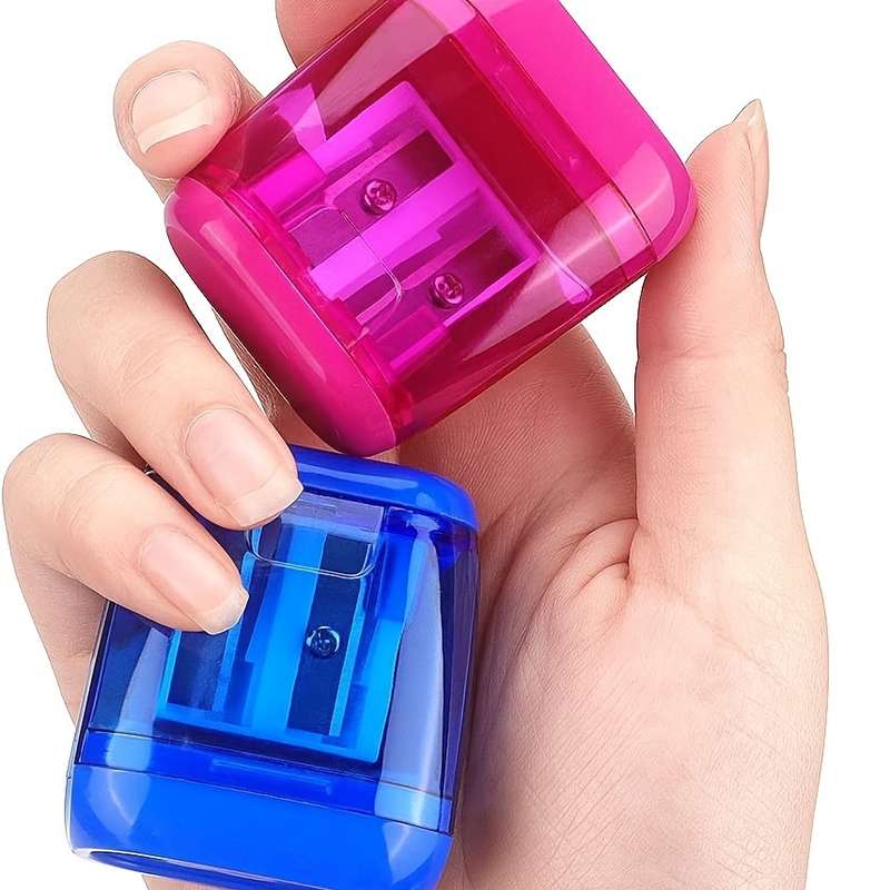 4-Pack Triangular Double-Hole Pencil Sharpener