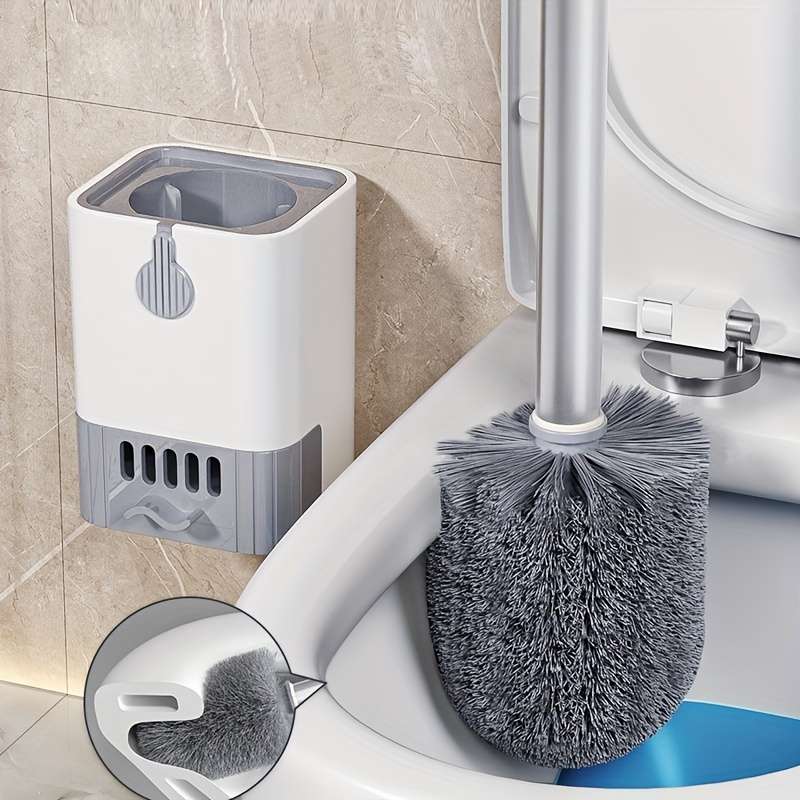 Wall-Mounted Long-Handled Toilet Brush Set