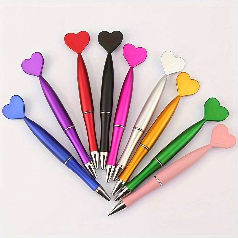 9pcs/set love shaped ballpoint pens creative plastic