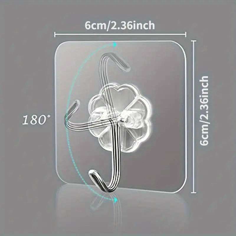 Heavy duty transparent adhesive hooks 24Pcs available, 9.98 KG super strong load-bearing, no drillin