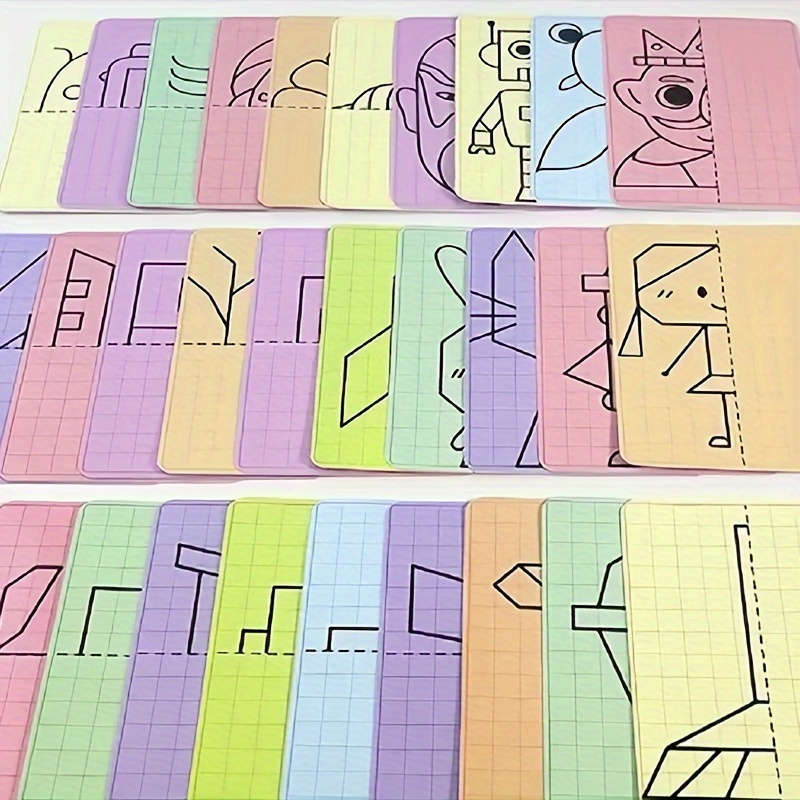 Cartoon grid symmetry drawing