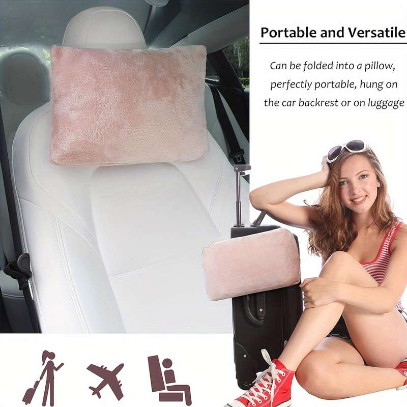 Versatile 4-In-1 Pink Travel Pillow And Blanket Set