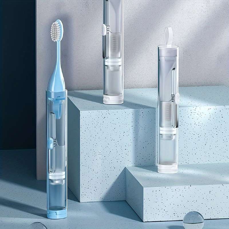 Manual Toothbrush With Portable Toothpaste Reservoir