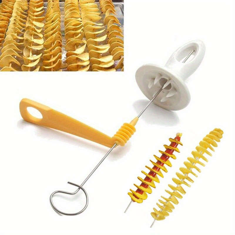 6-Piece Multi-Purpose Spiral Potato Slicer Stainless Steel Manual Tornado Vegetable Cutter