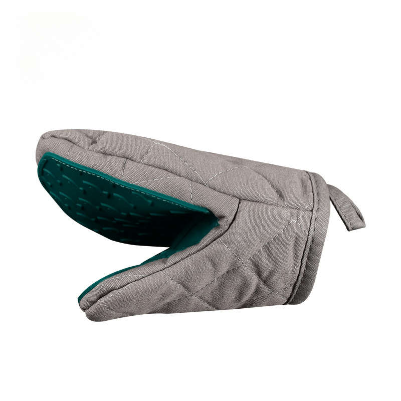 1x Beige Quilted Silicone Oven Mitt - Heat Resistant