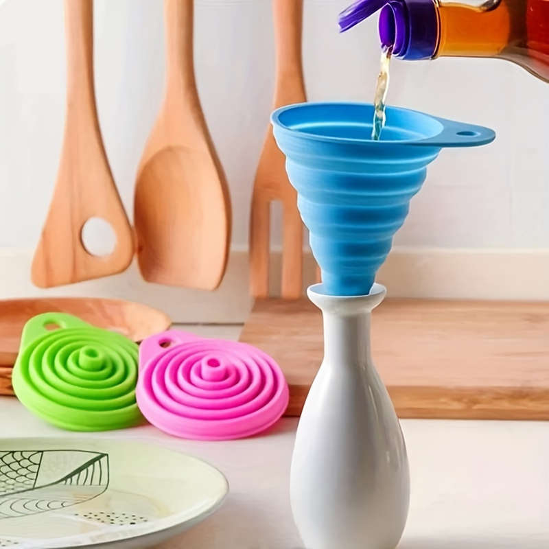 1 piece foldable funnel for filling bottles mini flexible silicone funnel foldable funnel