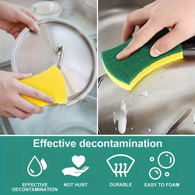 10Pcs High Suction Hydraulic Dishwashing Sponge Cooker Rust Removal Brush