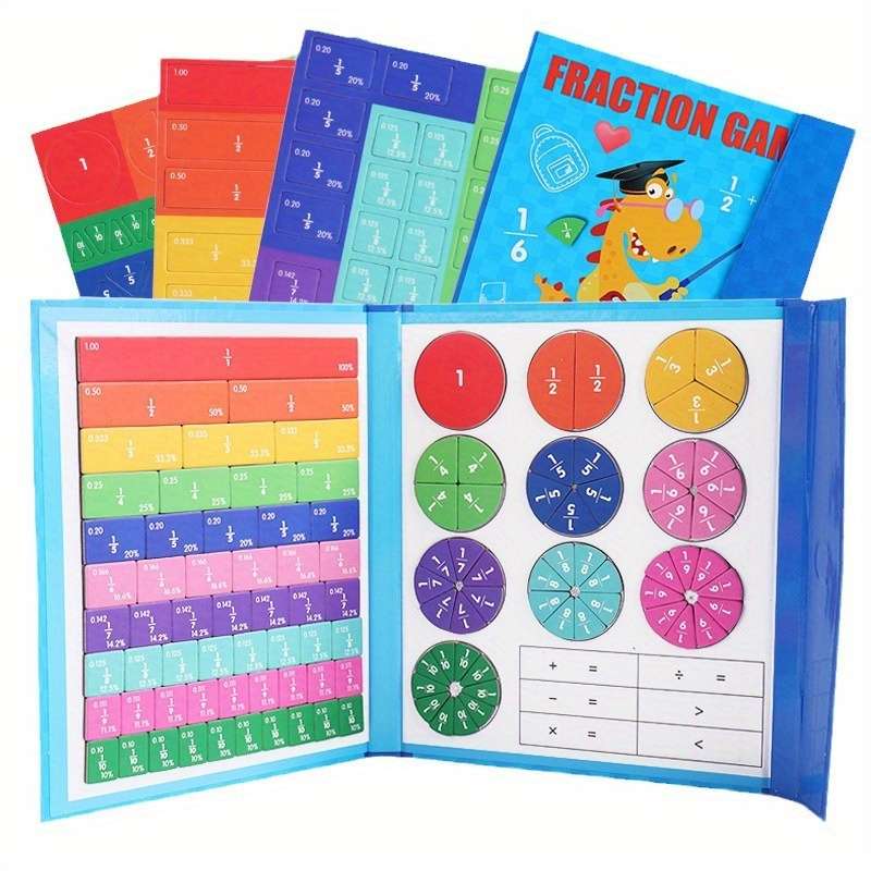Colorful numerator and denominator puzzle math