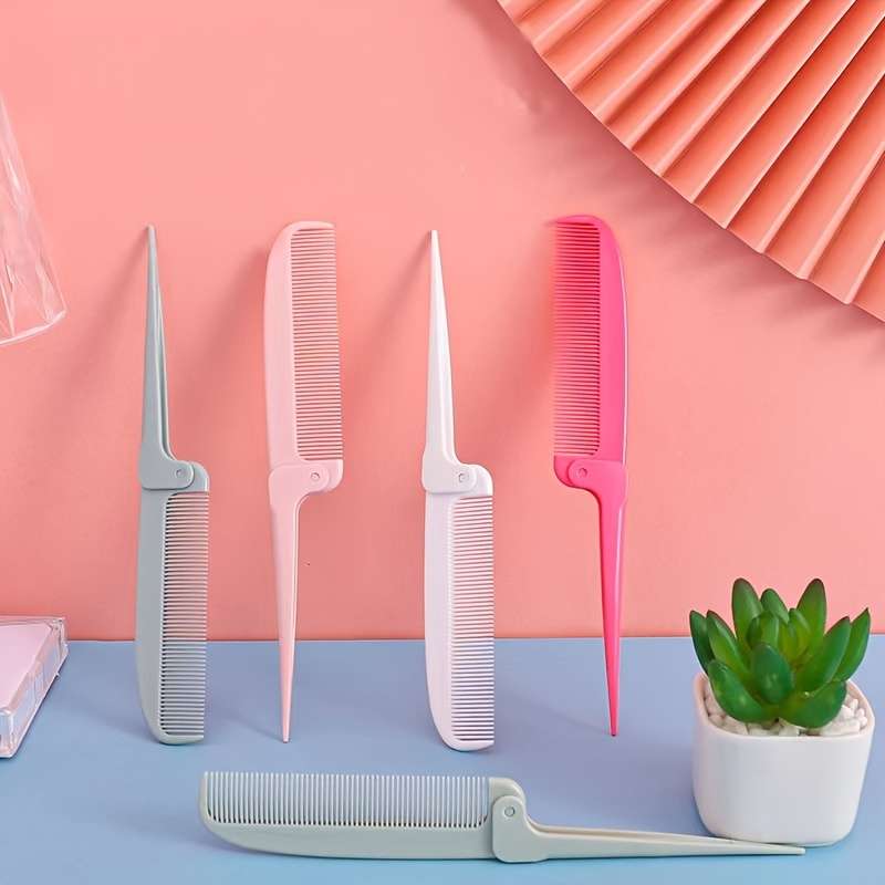 1Pc Folding Comb Portable Pointed Tail Tooth Comb