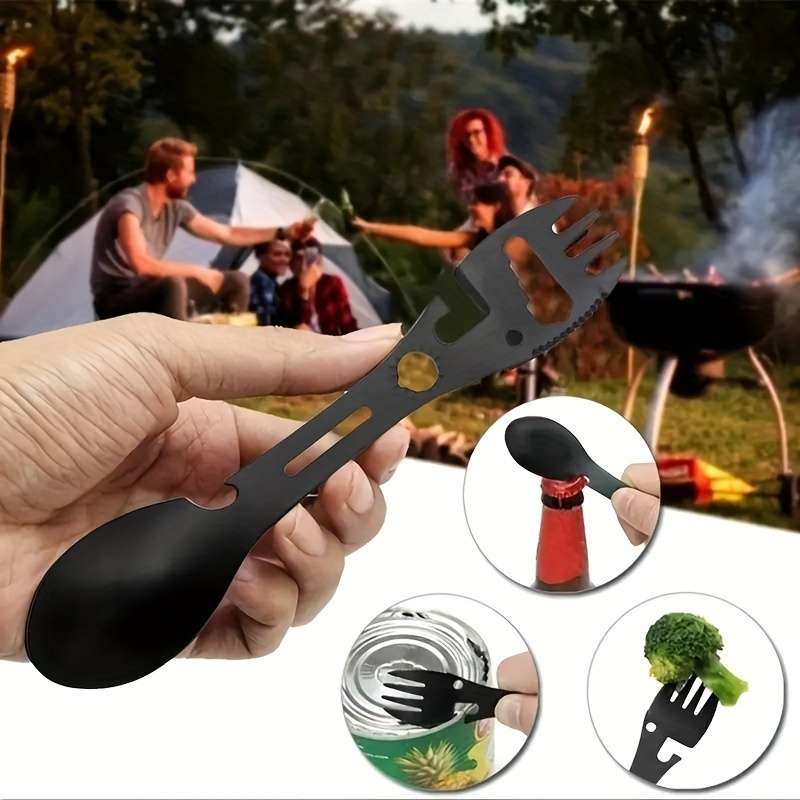 10 In 1 Multifunctional Outdoor Camping Survival Fork Spoon