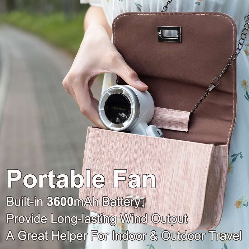 Elegant Handheld Portable Fan With High-Speed Motor