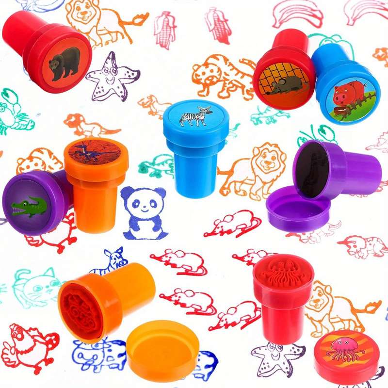 King Animal Stamp Set Washable Plastic Stamps