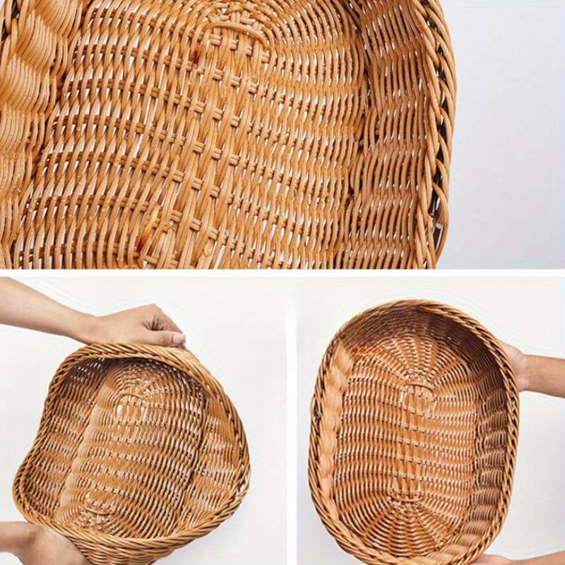 Woven Bread Basket With Transparent Cover
