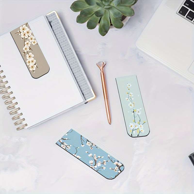 12 Pieces Floral Magnetic Bookmarks