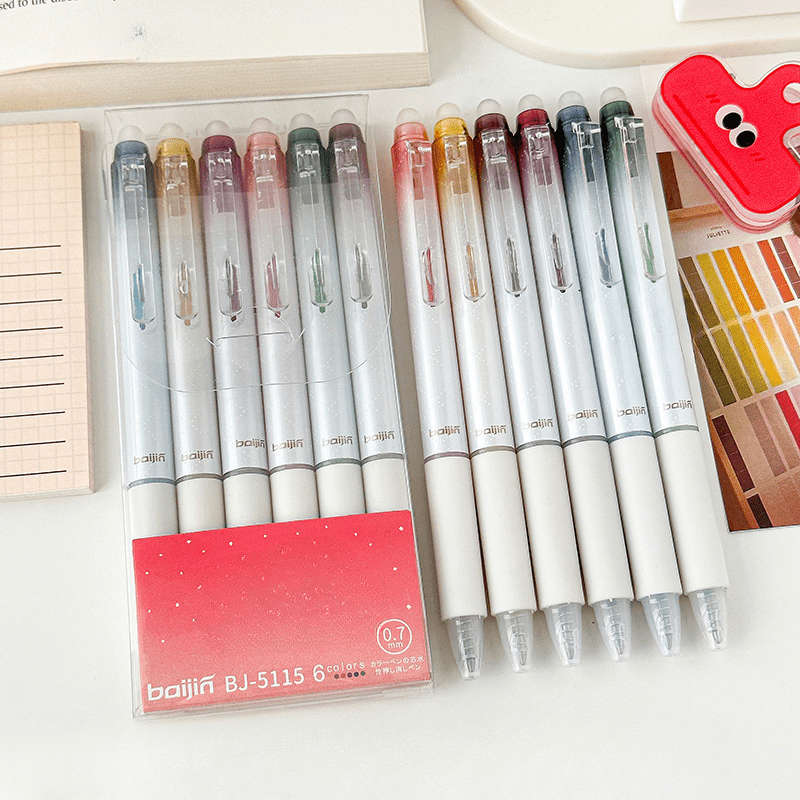 6-Pack Retractable Glitter Erasable Gel Pens