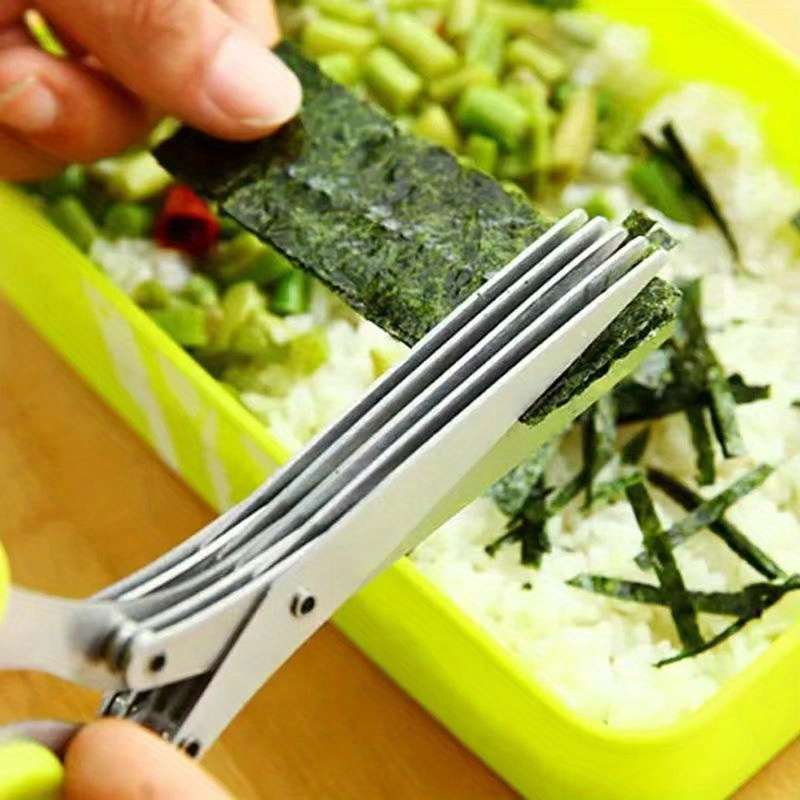 Versatile 5-ply stainless steel kitchen shears - perfect for cutting scallions, seaweed and more - e