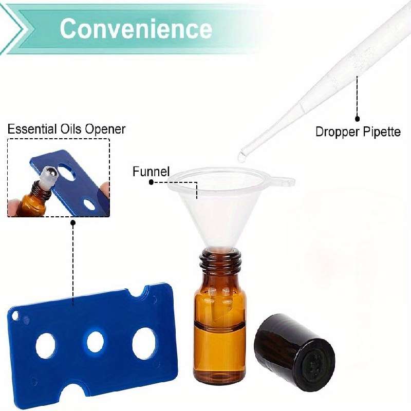 50 Packs Of 3ml Mini Glass Roller Bottles