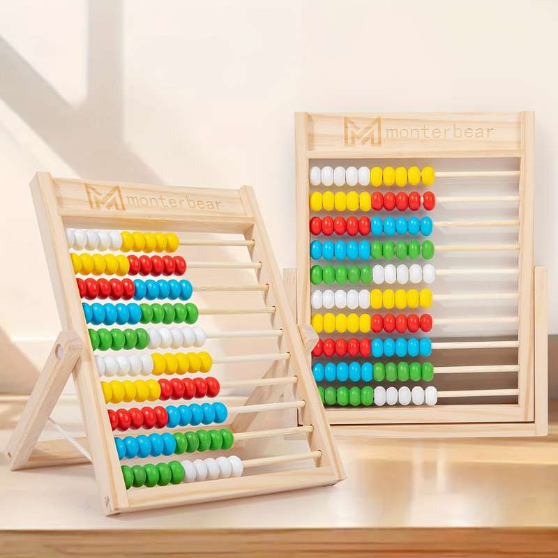 Math 10 Line Wooden Abacus