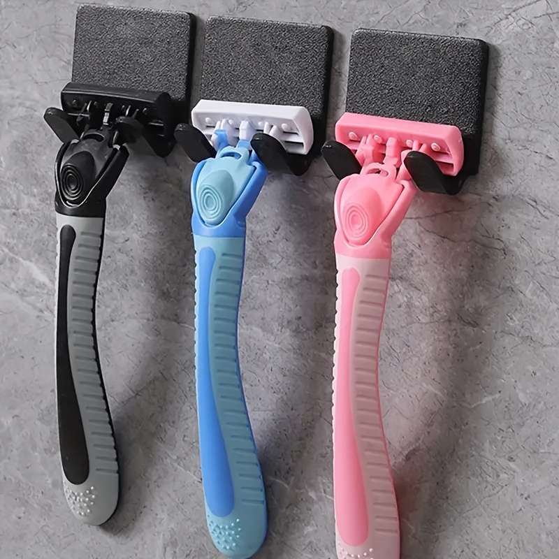 Wall Mounted Razor Holder, Plastic Bathroom Razor Storage Rack, Simple Design Practical Hook