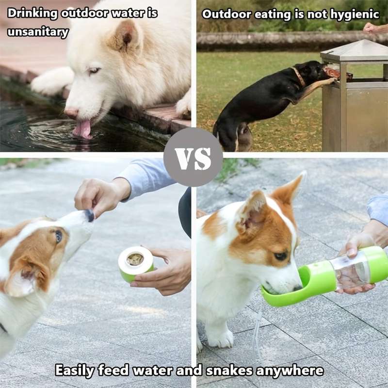 Portable Dog Water Bottle With Food Storage Function