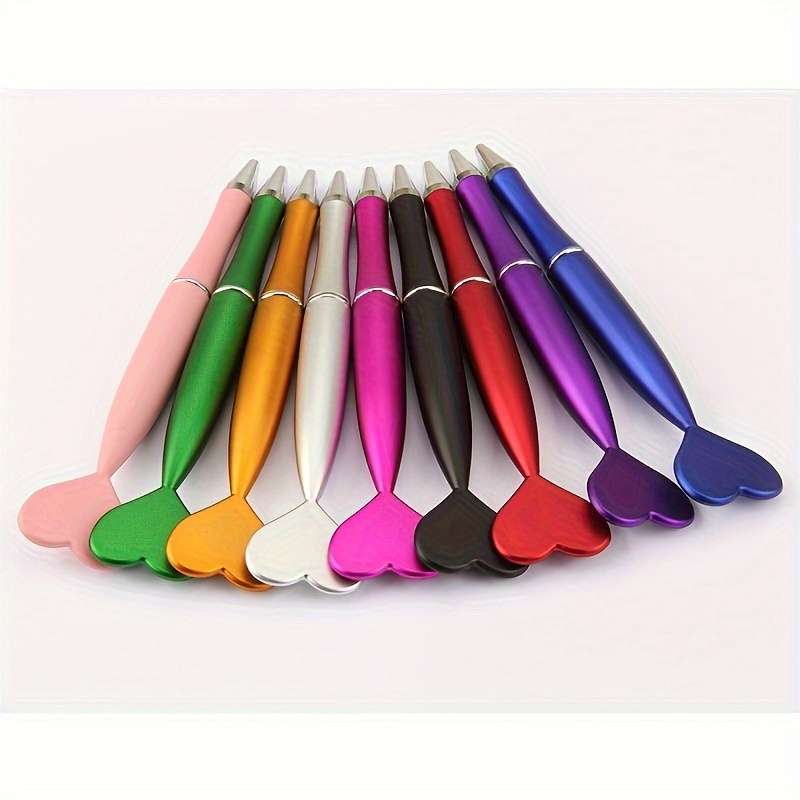 9pcs/set love shaped ballpoint pens creative plastic