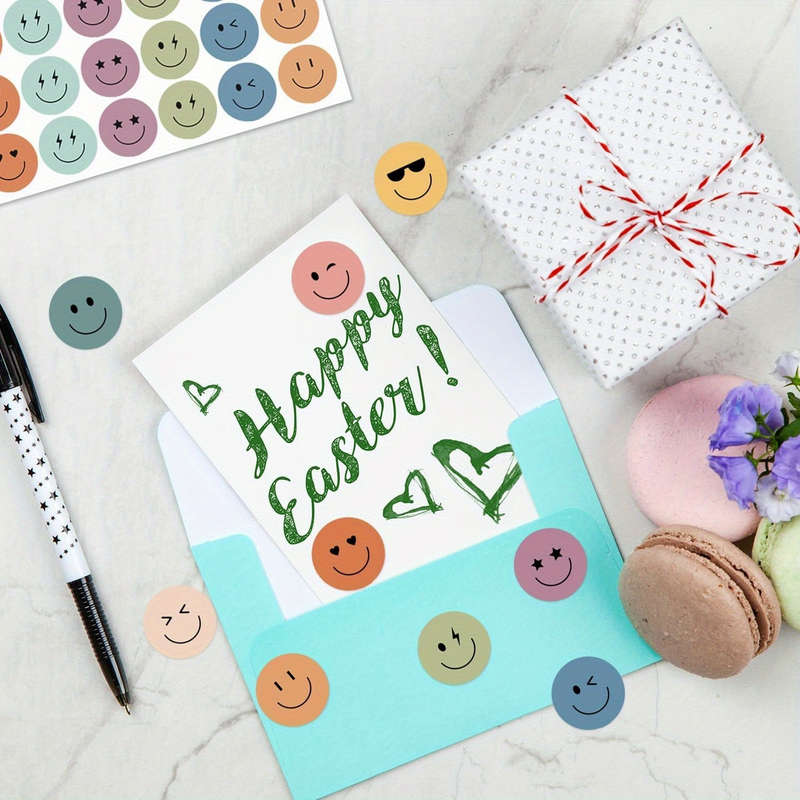 600 Boho Style Colorful Smiley Face Stickers