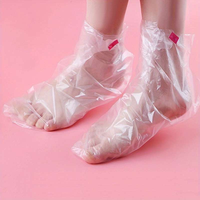 100 Transparent Disposable Pe Plastic Foot Bags