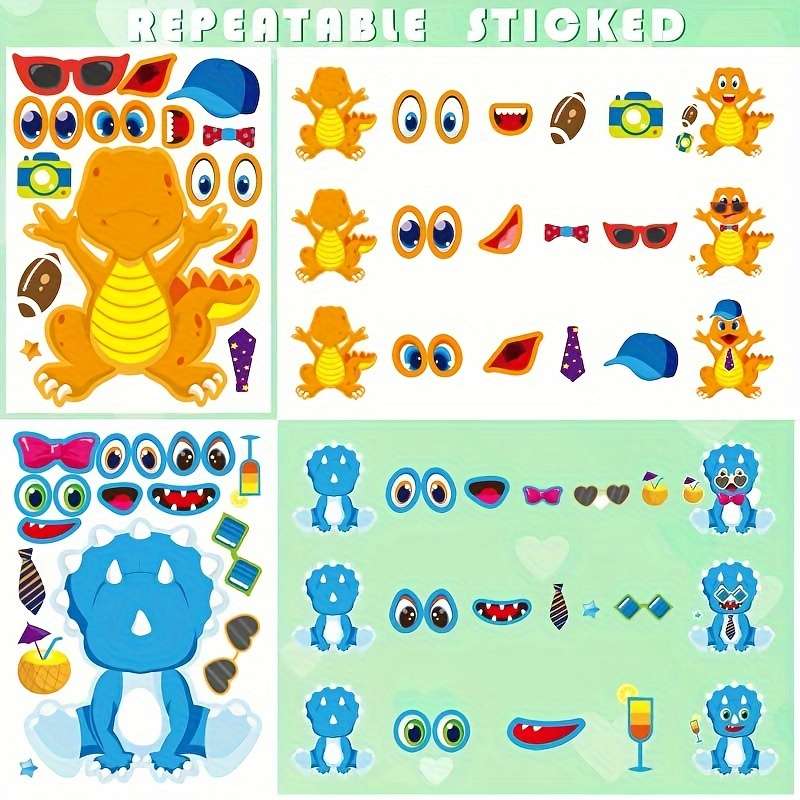 18 dinosaur stickers